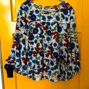 Studio J Petite XL Floral Long Sleeved Boho Flared Sleeves